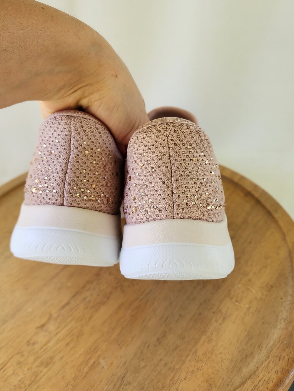 Skechers Women’s Pink Slip-On Sneakers - Picture 9 of 11